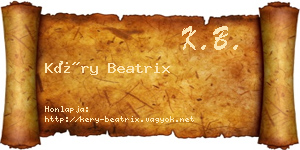 Kéry Beatrix névjegykártya