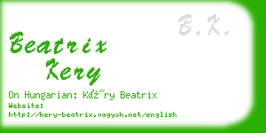 beatrix kery business card
